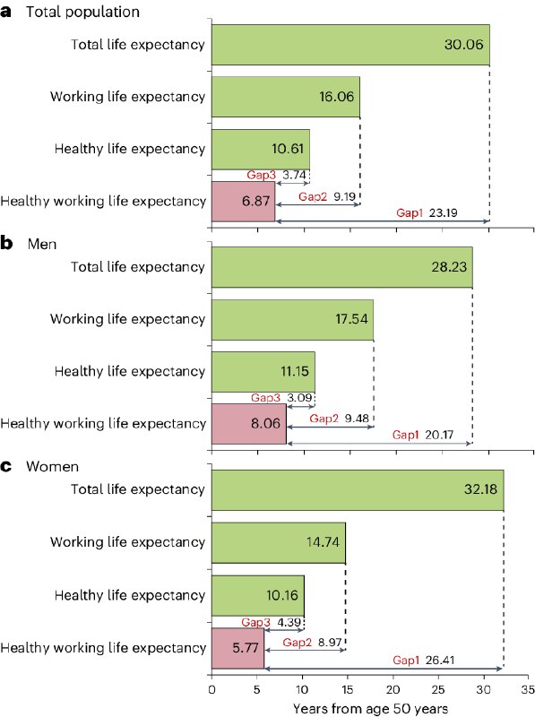 Determinants and inequities in healthy working life expectancy in China